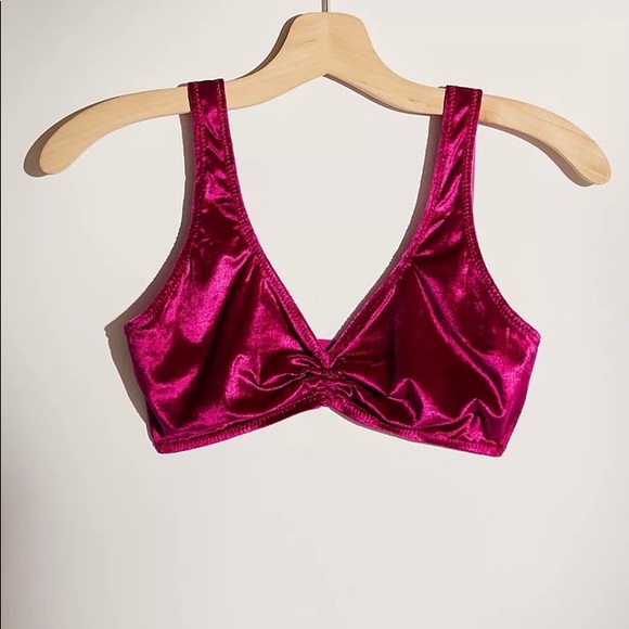 Free People Rhiannon Soft Bra in Red Berry Sz XS - Picture 2 of 5